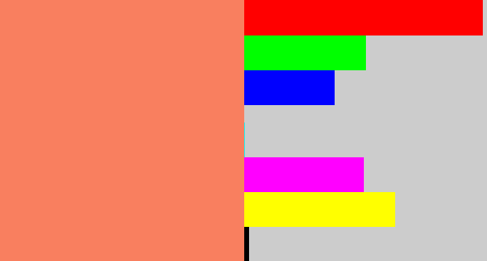 Hex color #f97f5f - melon