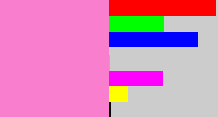 Hex color #f97fce - bubblegum pink