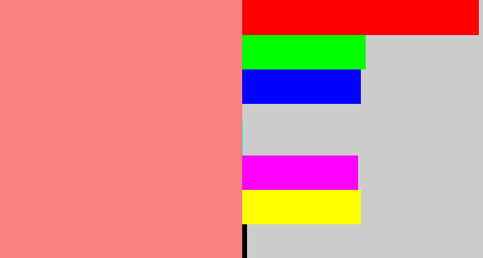 Hex color #f9817e - salmon pink