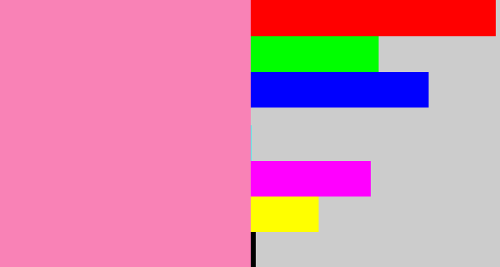 Hex color #f982b6 - pink