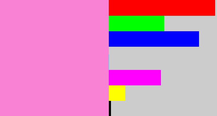 Hex color #f982d4 - bubblegum pink