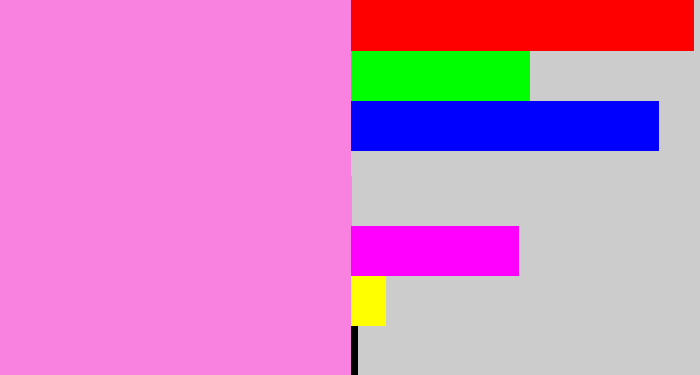 Hex color #f982e0 - purply pink