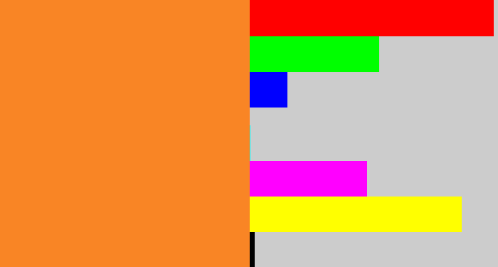 Hex color #f98525 - dusty orange