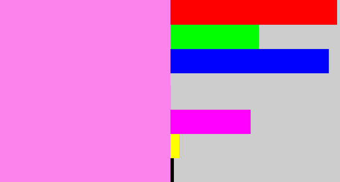 Hex color #f985ec - purply pink