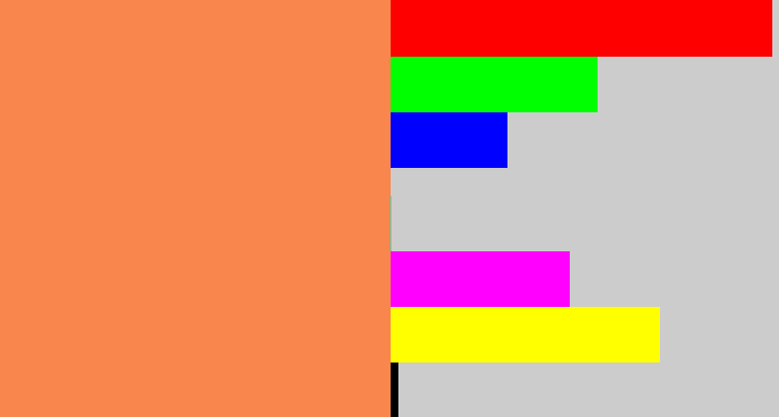 Hex color #f9864c - orangish