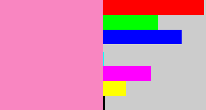 Hex color #f986c1 - pink