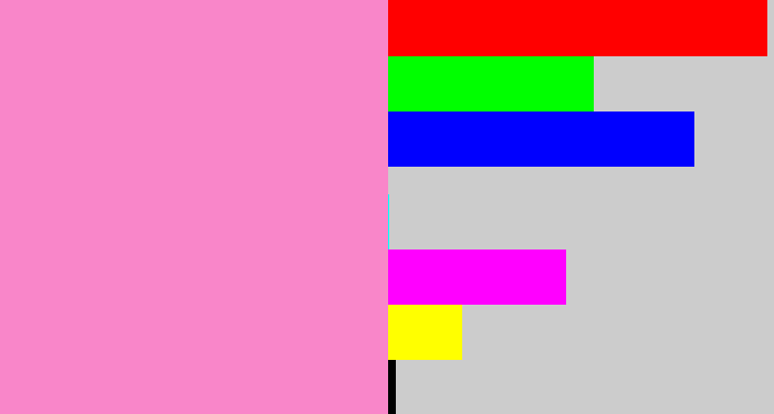 Hex color #f986c9 - bubblegum pink
