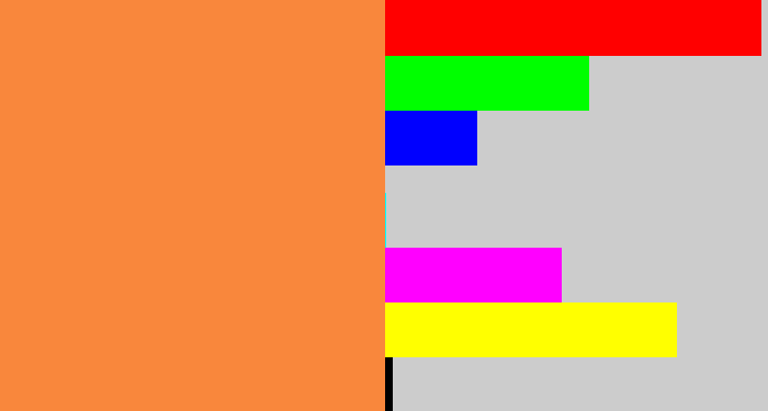 Hex color #f9873c - dusty orange