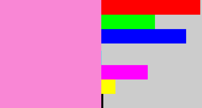 Hex color #f987d5 - bubblegum pink
