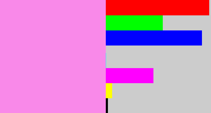 Hex color #f989e9 - purply pink