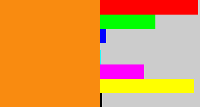 Hex color #f98b10 - tangerine