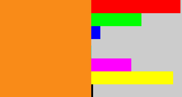 Hex color #f98b19 - tangerine