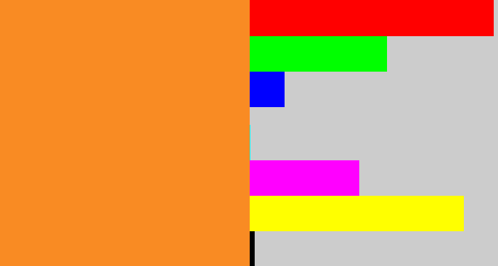 Hex color #f98b23 - dusty orange