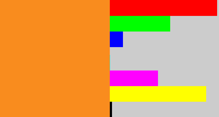 Hex color #f98c1e - tangerine