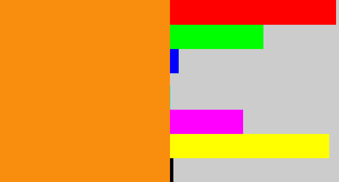 Hex color #f98d0e - tangerine