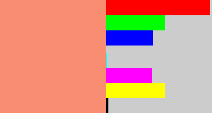 Hex color #f98d71 - salmon