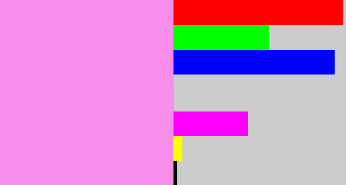 Hex color #f98dec - purply pink