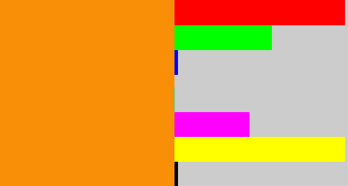 Hex color #f98f06 - tangerine