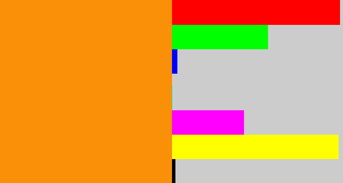 Hex color #f99007 - tangerine