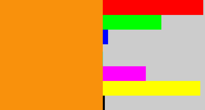 Hex color #f9910c - tangerine