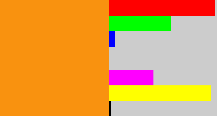 Hex color #f9920f - tangerine