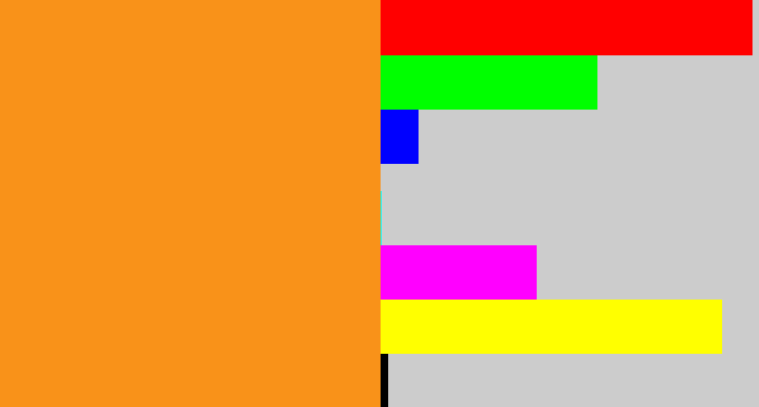 Hex color #f99219 - tangerine