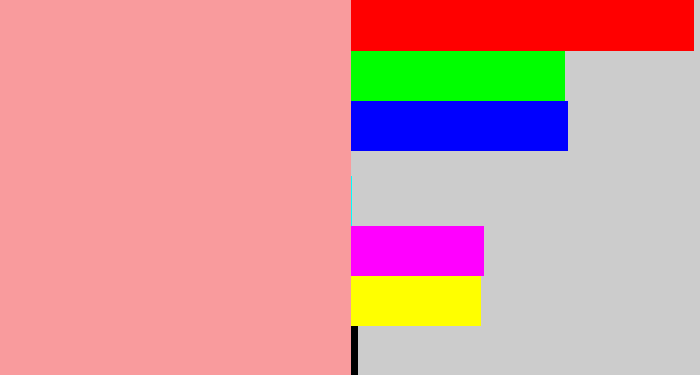Hex color #f99b9d - blush