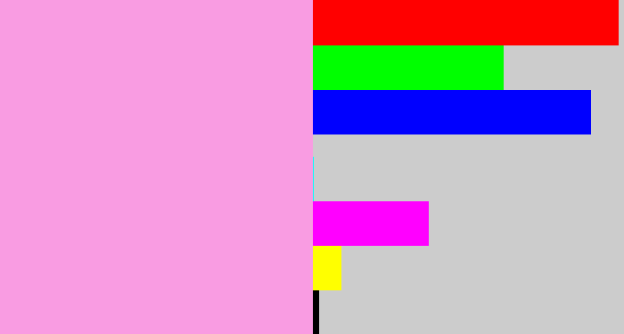 Hex color #f99ce2 - powder pink