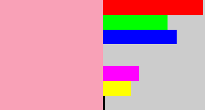 Hex color #f9a1b7 - soft pink