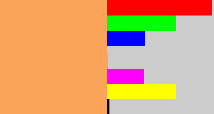 Hex color #f9a459 - pale orange