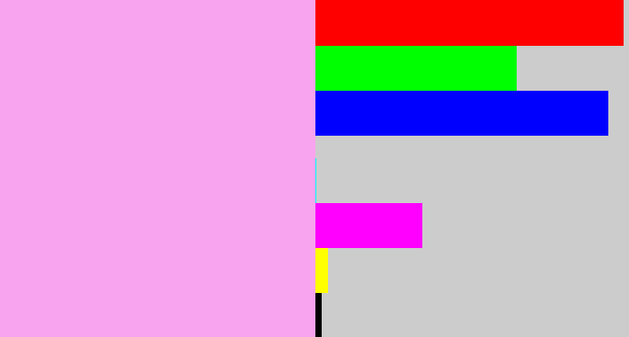 Hex color #f9a4ee - powder pink