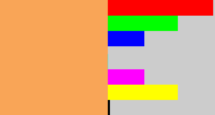 Hex color #f9a557 - pale orange