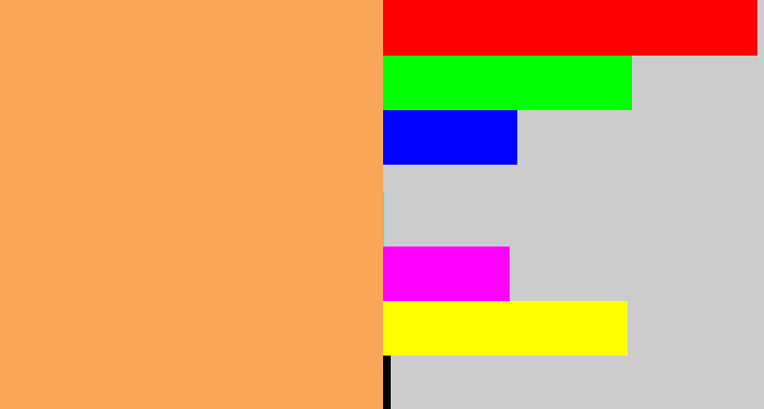 Hex color #f9a659 - pale orange