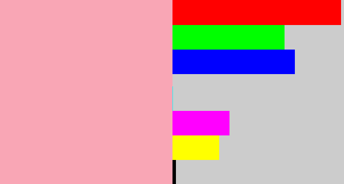 Hex color #f9a6b5 - soft pink