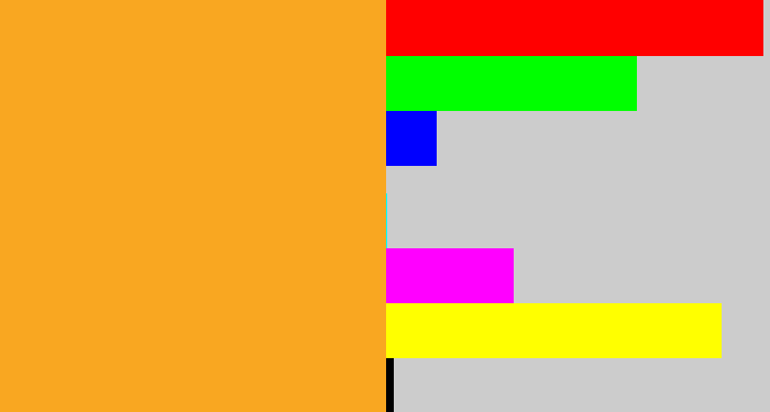 Hex color #f9a721 - mango