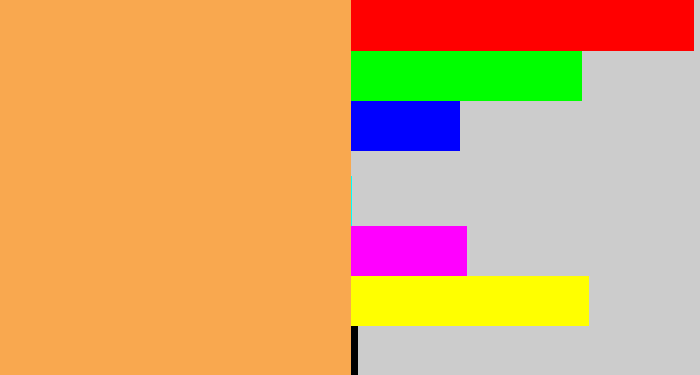 Hex color #f9a84f - light orange