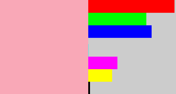 Hex color #f9a8b7 - soft pink