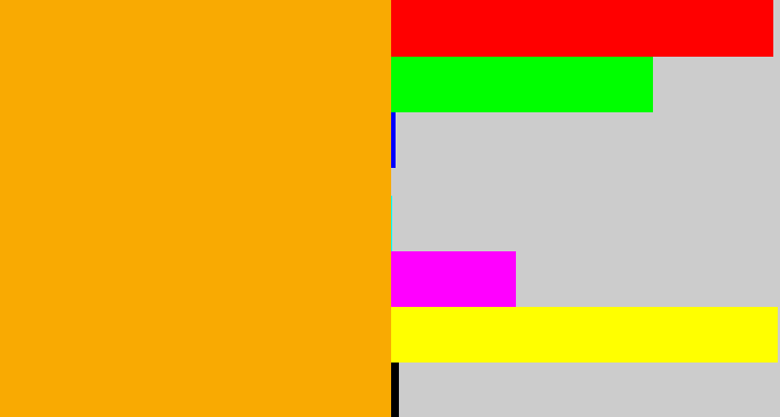 Hex color #f9aa02 - orange yellow