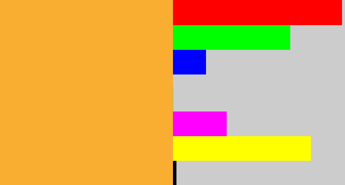 Hex color #f9ad31 - mango