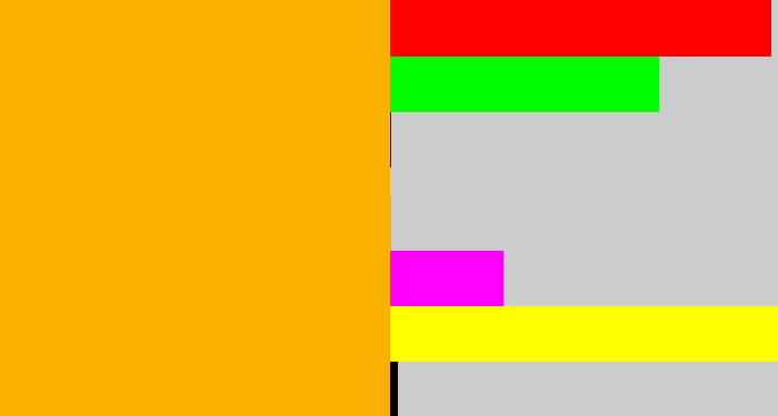 Hex color #f9b000 - yellow orange