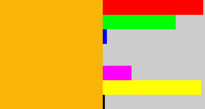 Hex color #f9b409 - amber