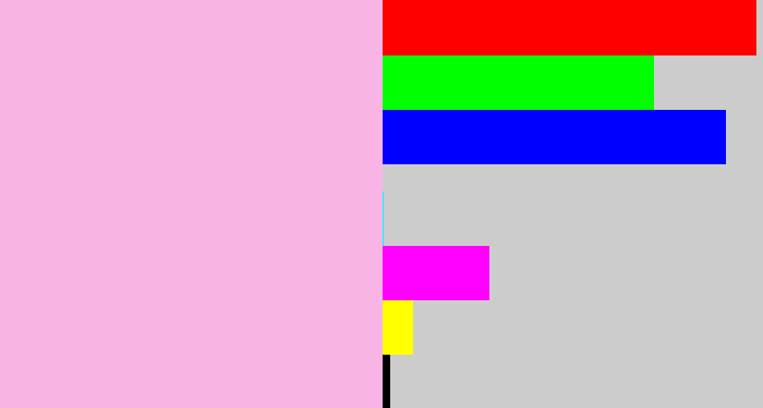 Hex color #f9b4e6 - powder pink
