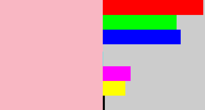 Hex color #f9b7c3 - soft pink