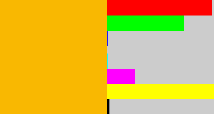 Hex color #f9b801 - golden rod