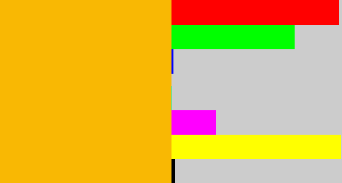 Hex color #f9b803 - golden rod