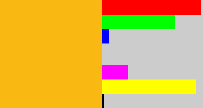 Hex color #f9b812 - orangey yellow