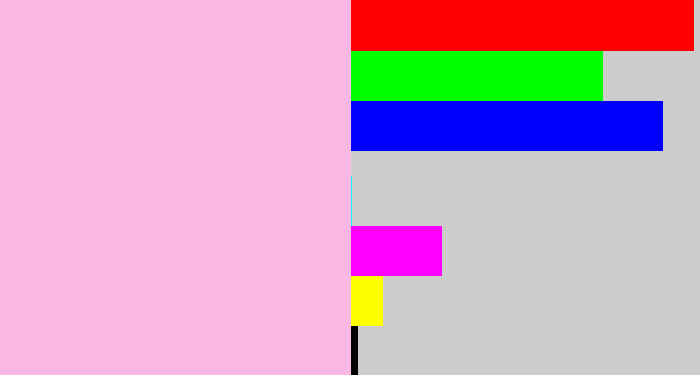 Hex color #f9b8e3 - powder pink