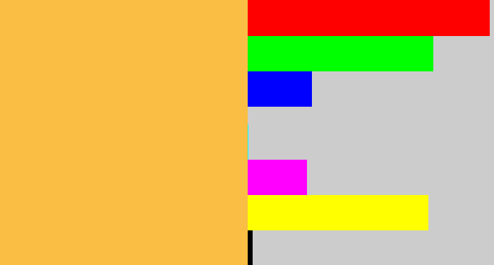 Hex color #f9be43 - butterscotch
