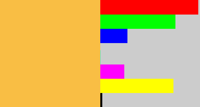 Hex color #f9be44 - butterscotch