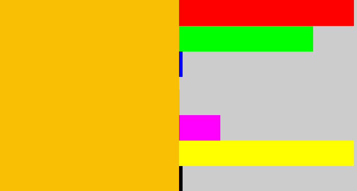 Hex color #f9bf04 - goldenrod